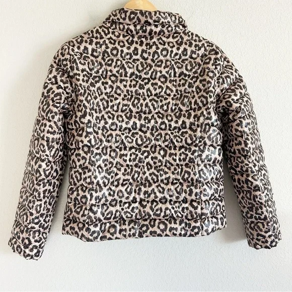 Lands End Packable Puffer Jacket Leopard Print S - Picture 4 of 12